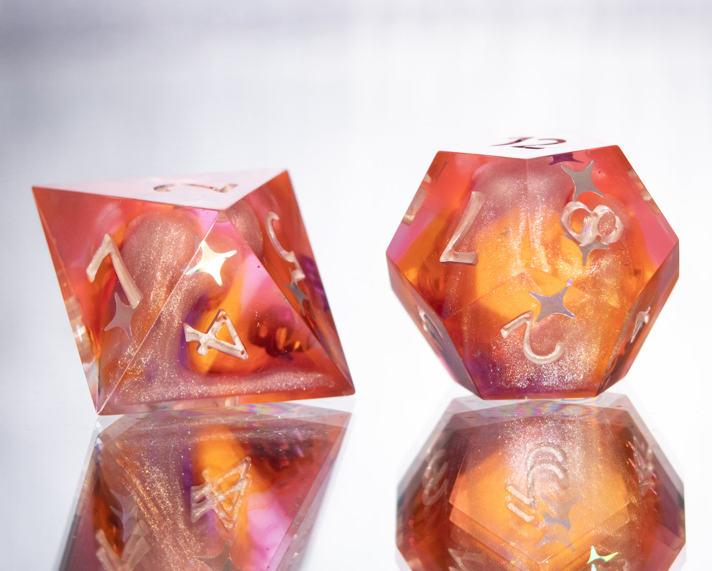 Starry Sunset - 7 Piece Handmade Resin Dice