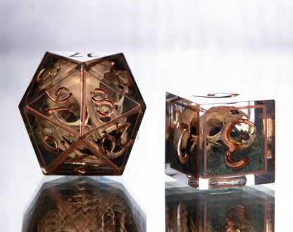 Bog O' Bones - 7 Piece Handmade Resin Dice