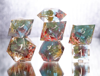 Pink Lemonade - 7 Piece Handmade Resin Dice