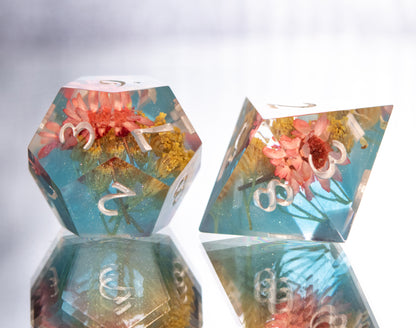 Pink Lemonade - 7 Piece Handmade Resin Dice