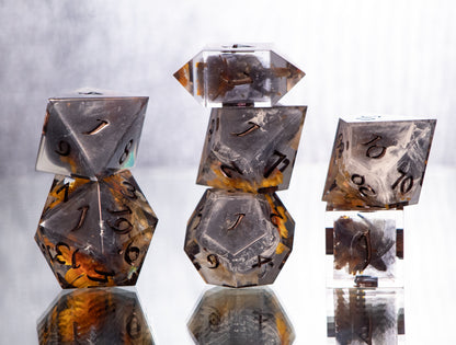 Sunflower Witch- 7 Piece Handmade Resin Dice