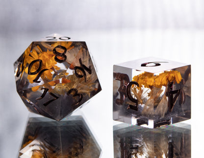 Sunflower Witch- 7 Piece Handmade Resin Dice