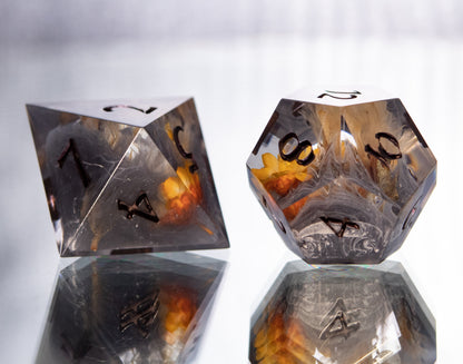 Sunflower Witch- 7 Piece Handmade Resin Dice