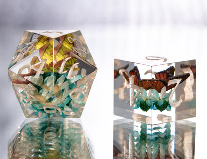 Butterfly Court - 7 Piece Handmade Resin Dice