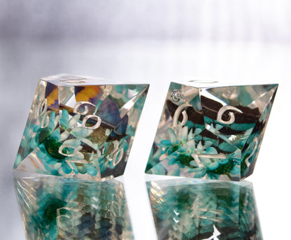 Butterfly Court - 7 Piece Handmade Resin Dice