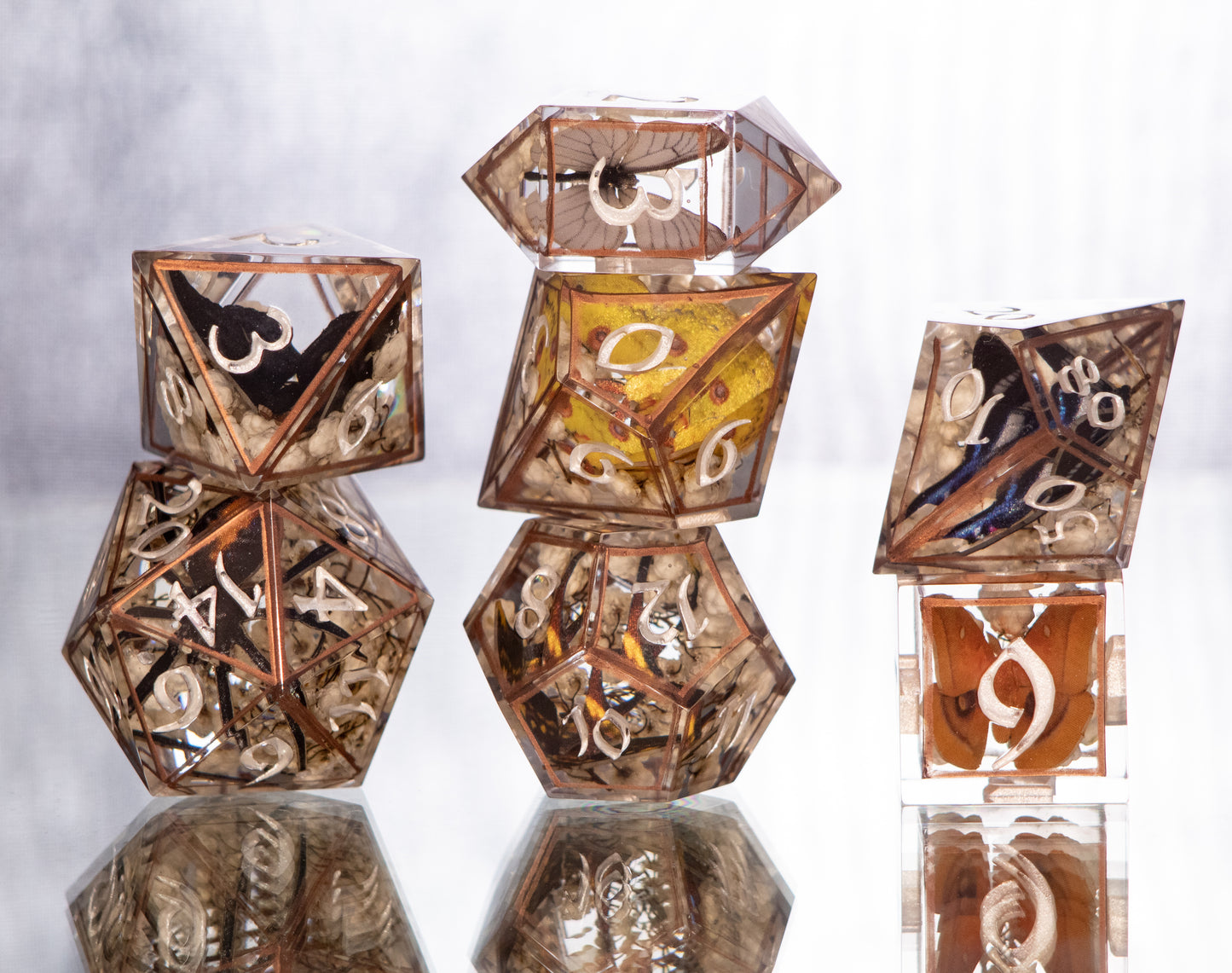 Arachnid & Lepidoptera - 7 Piece Handmade Resin Dice