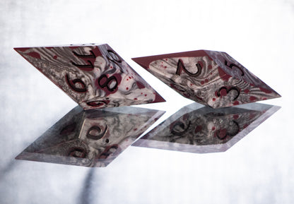 Blood and Steel - Sharp 7 Piece Handmade Resin Dice