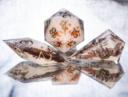 Nature of the Sword - Sharp 7 Piece Handmade Resin Dice