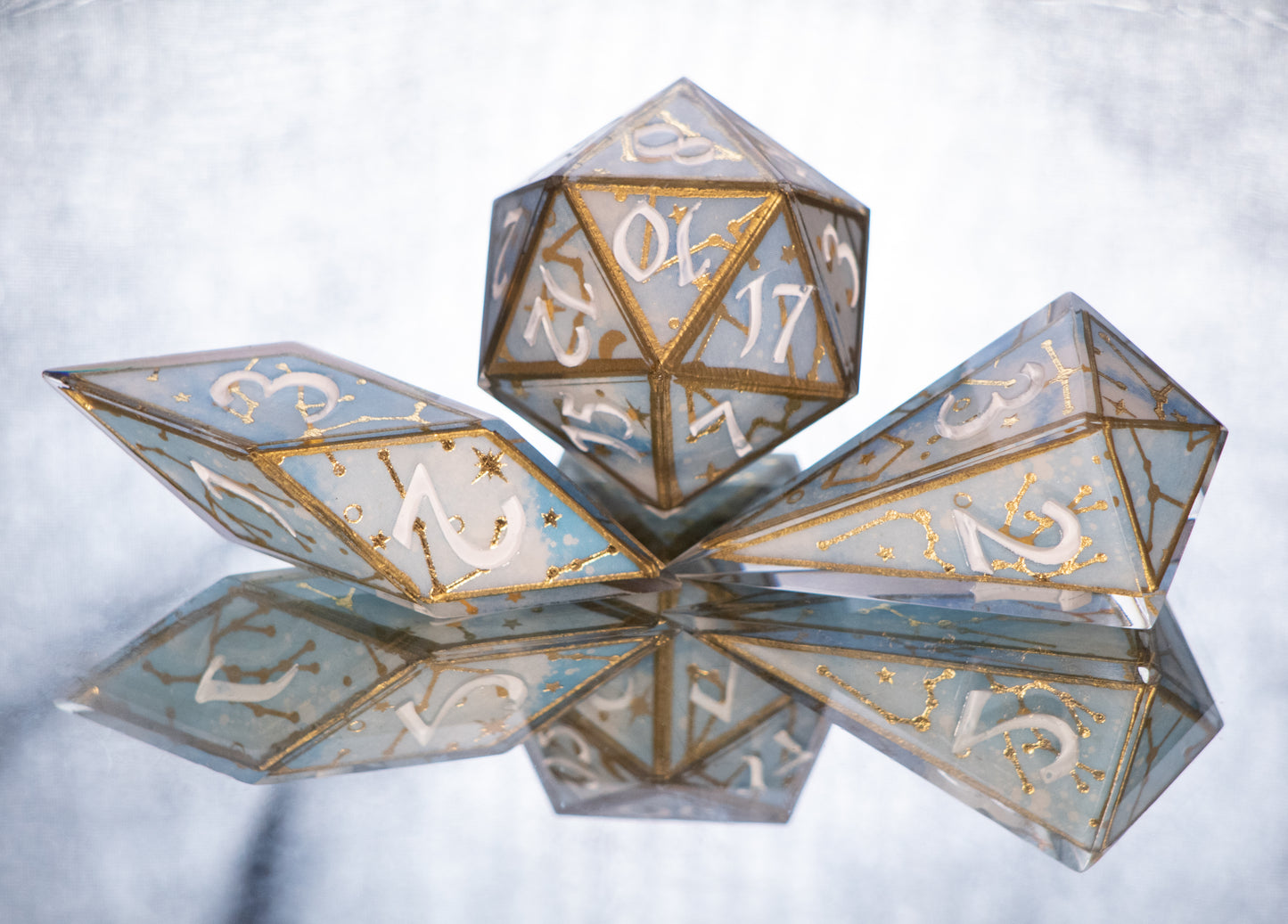 Sweet Dreams - Sharp 7 Piece Handmade Resin Dice