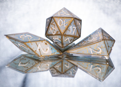 Sweet Dreams - Sharp 7 Piece Handmade Resin Dice