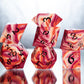 Lesbian Pride Dirty Pour: 7 Piece Handmade Resin Dice