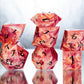 Lesbian Pride Dirty Pour: 7 Piece Handmade Resin Dice