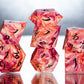 Lesbian Pride Dirty Pour: 7 Piece Handmade Resin Dice