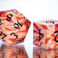 Lesbian Pride Dirty Pour: 7 Piece Handmade Resin Dice