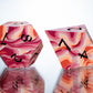 Lesbian Pride Dirty Pour: 7 Piece Handmade Resin Dice