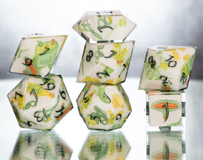 Herbalist - 7 Piece Handmade Resin Dice