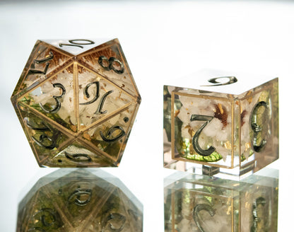 Druid Garden - 7 Piece Handmade Resin Dice