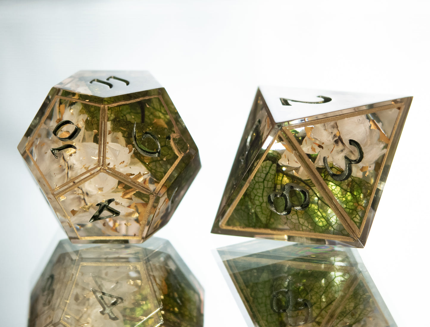 Druid Garden - 7 Piece Handmade Resin Dice