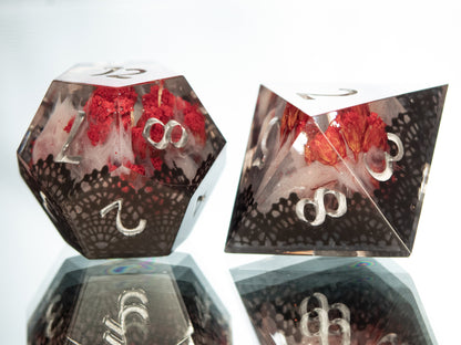 Lover's Lace - 7 Piece Handmade Resin Dice