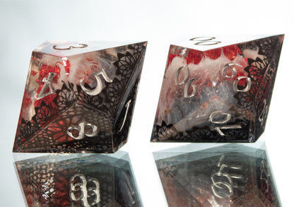 Lover's Lace - 7 Piece Handmade Resin Dice