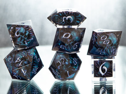 Will-O'-Wisp - 7 Piece Handmade Resin Dice