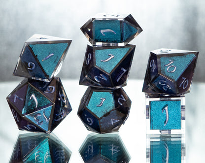 Will-O'-Wisp - 7 Piece Handmade Resin Dice