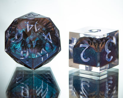 Will-O'-Wisp - 7 Piece Handmade Resin Dice