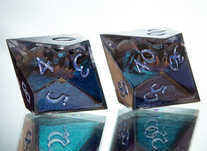 Will-O'-Wisp - 7 Piece Handmade Resin Dice