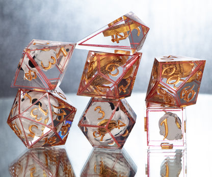 Feeling Lucky- Alt 7 Piece Handmade Resin Dice