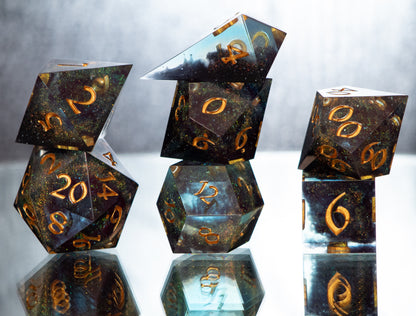 Into the Unknown - Alt 7 Piece Handmade Resin Dice