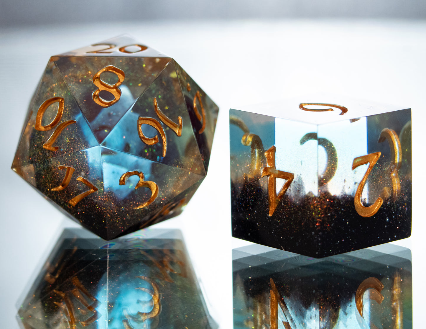 Into the Unknown - Alt 7 Piece Handmade Resin Dice