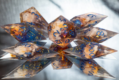 Arcane Horizons- Sharp 7 Piece Handmade Resin Dice