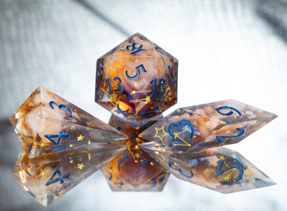 Arcane Horizons- Sharp 7 Piece Handmade Resin Dice