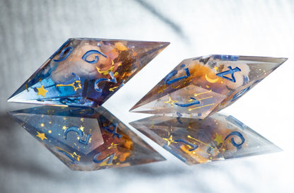 Arcane Horizons- Sharp 7 Piece Handmade Resin Dice