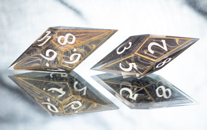 Marble Halls- Sharp 7 Piece Handmade Resin Dice