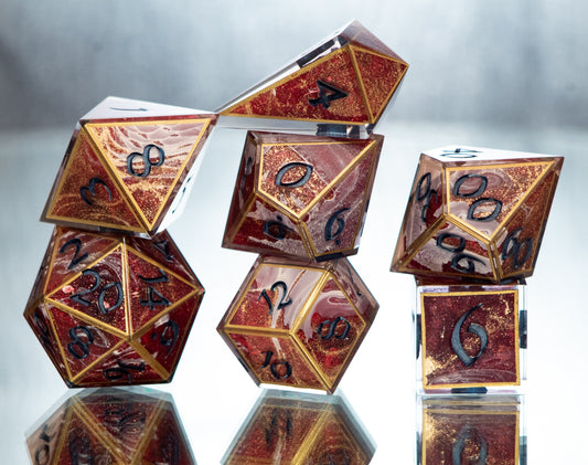 Romanced the Vampire - Alt 7 Piece Handmade Resin Dice