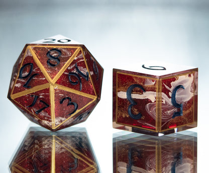 Romanced the Vampire - Alt 7 Piece Handmade Resin Dice