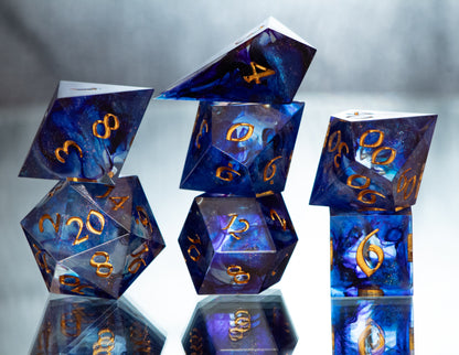 Inky Depths - Alt 7 Piece Handmade Resin Dice