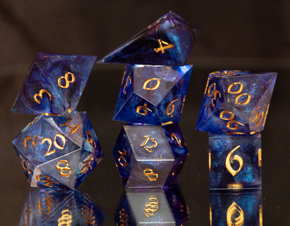 Inky Depths - Alt 7 Piece Handmade Resin Dice