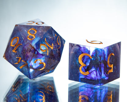 Inky Depths - Alt 7 Piece Handmade Resin Dice