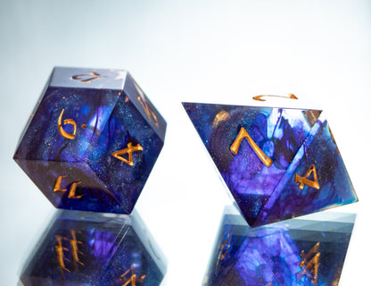 Inky Depths - Alt 7 Piece Handmade Resin Dice