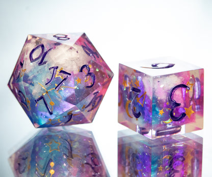 Clouds of Fate- 7 Piece Handmade Resin Dice