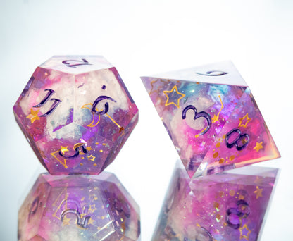 Clouds of Fate- 7 Piece Handmade Resin Dice