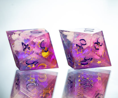 Clouds of Fate- 7 Piece Handmade Resin Dice