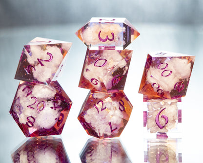 Sunset on the Horizon- 7 Piece Handmade Resin Dice