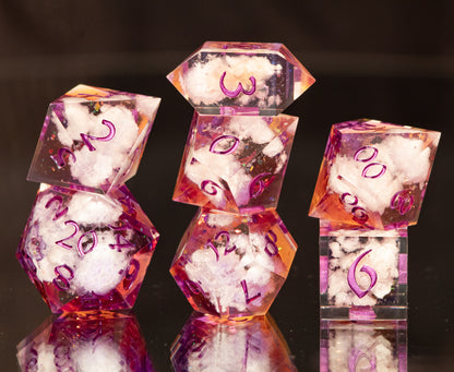 Sunset on the Horizon- 7 Piece Handmade Resin Dice