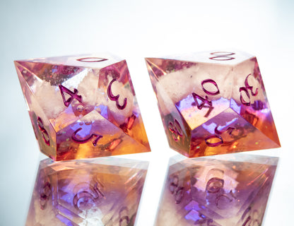 Sunset on the Horizon- 7 Piece Handmade Resin Dice