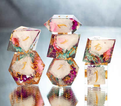 Bi Bouquet - 7 Piece Handmade Resin Dice