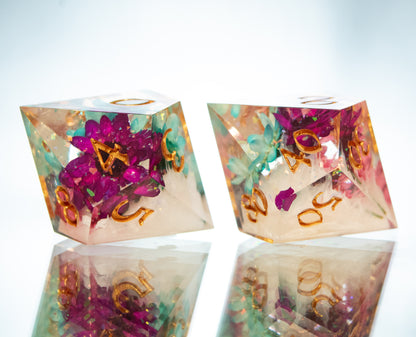 Bi Bouquet - 7 Piece Handmade Resin Dice