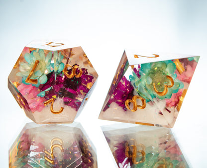 Bi Bouquet - 7 Piece Handmade Resin Dice